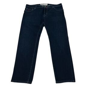 Jacob Cohen Jeans men’s button fly dark wash straight legs jeans